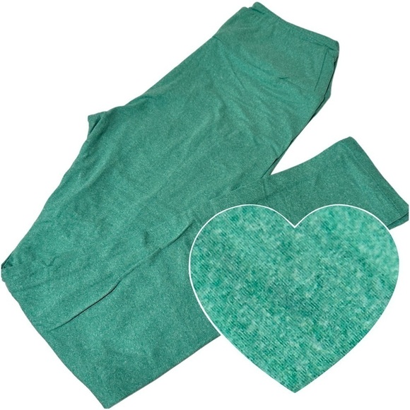 NWOT LulaRoe OS Soft Leggings One Size Heathered Leaf Green 2-10 Small-Large - Picture 3 of 11